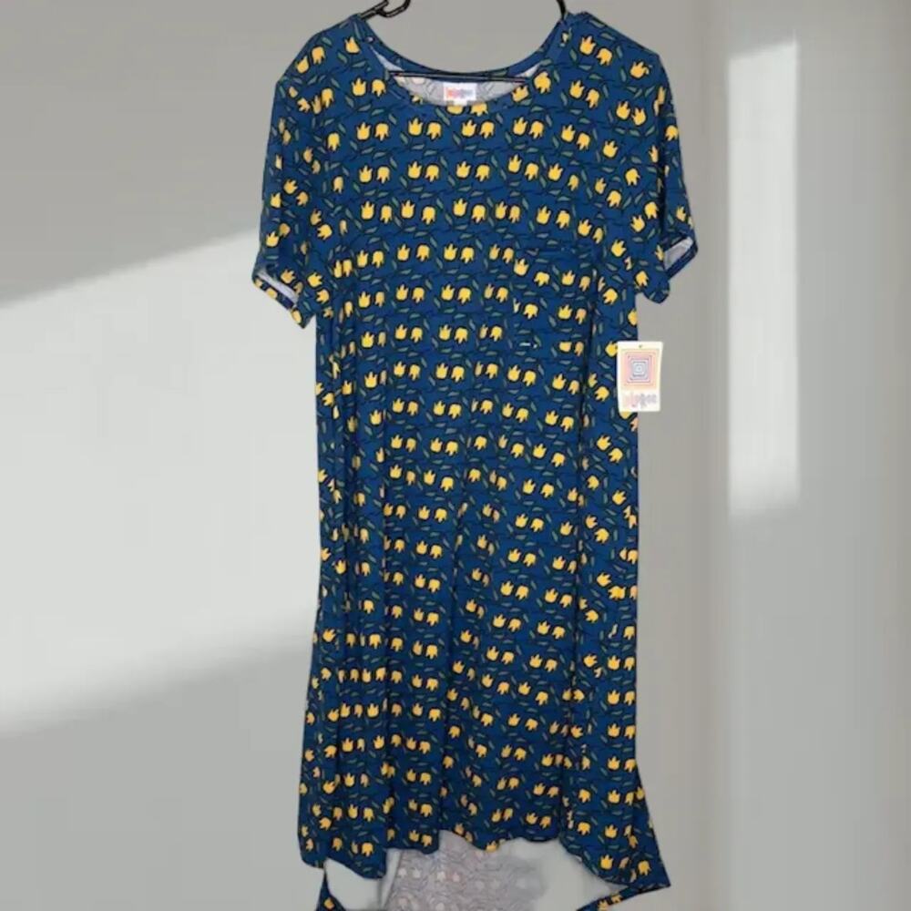 NWT LuLaRoe Tulip Print Short Sleeve Swing Dress (Women’s XL)